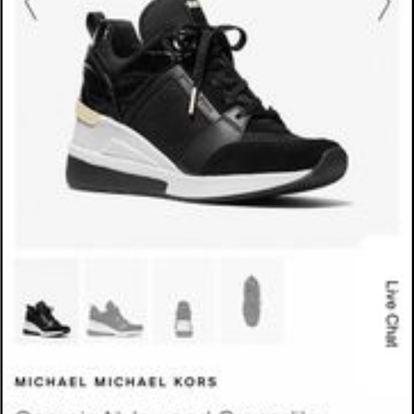 Michael Kors Georgie Nylon and Crocodile Embossed Leather Trainer NWOT - Picture 2 of 5